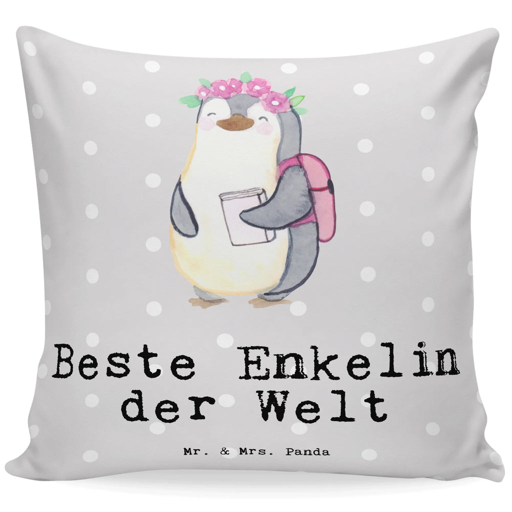 Cushion penguin Best granddaughter in the world pad, pillows, bed, bedroom, settee, 40x40, cushion, Pillow, fluffy, sofa, couch, 40 x 40, pillow case, soft, for, thank you, gift, giving, birthday, birthday present, gift idea, souvenir, make you happy, gift tip, granddaughter, child from daughter, grandpa, christening, Granddaughter, child from son, grandma, grandchild