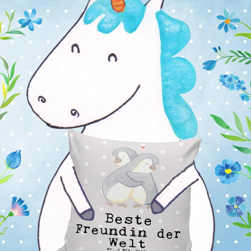 40x40 poduszka Pingwin Najlepsza przyjaciółka na świecie dla, Dziękuję, Prezent, Wręczyć, Urodziny, Prezent urodzinowy, Pomysł na prezent, Podziękować, Upominek, Sprawić radość, Tip na prezent