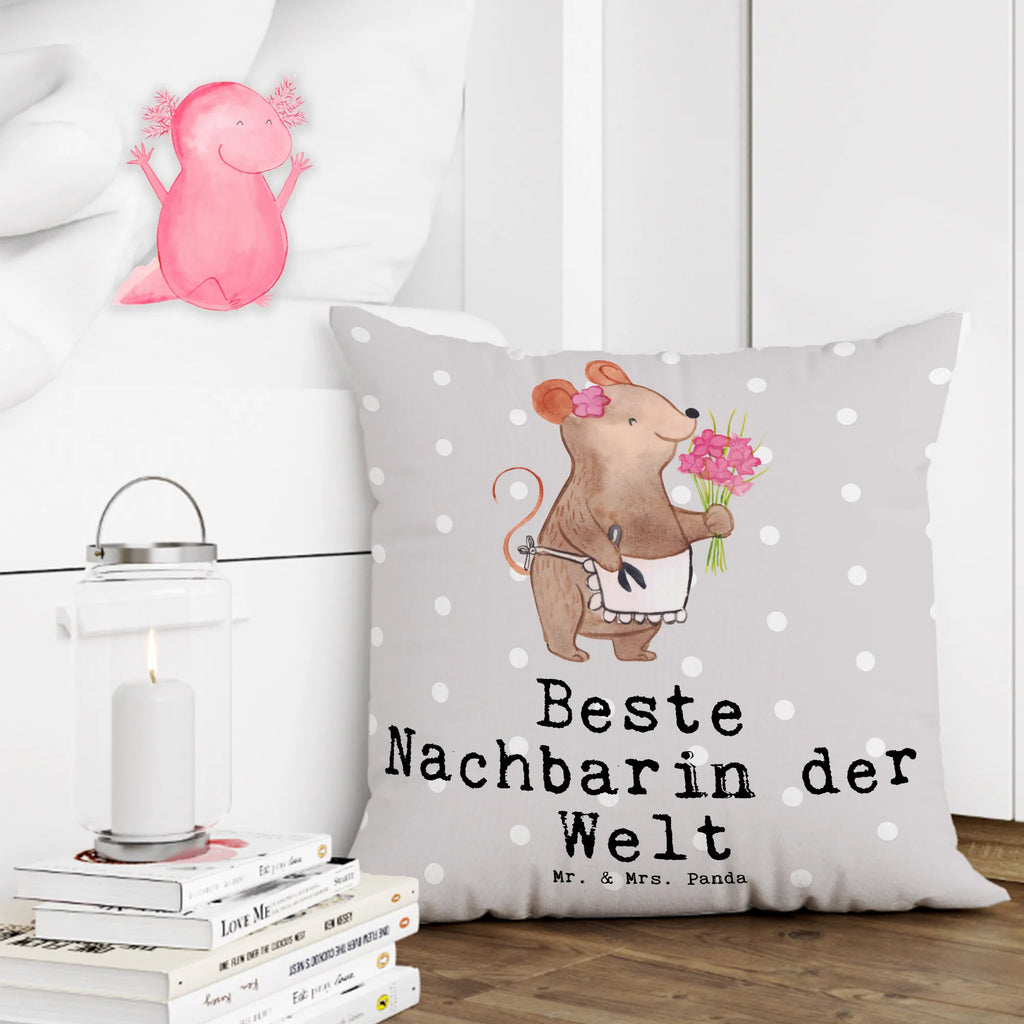 Cushion Mouse Best neighbor in the world pad, couch, bed, Pillow, sofa, soft, bedroom, 40x40, cushion, pillows, pillow case, fluffy, settee, 40 x 40, for, thank you, gift, giving, birthday, birthday present, gift idea, souvenir, make you happy, gift tip, resident, friend, neighbors, Neighbor, neighborhood, friendship, neighbor