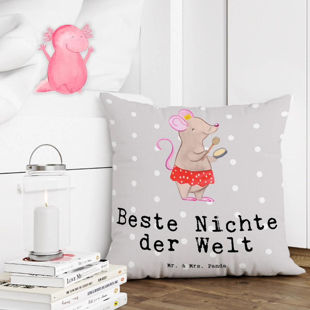 Cushion Mouse best niece in the world pillows, Pillow, bed, pad, sofa, fluffy, 40x40, couch, 40 x 40, cushion, soft, pillow case, bedroom, settee, for, thank you, gift, giving, birthday, birthday present, gift idea, souvenir, make you happy, gift tip, godchild, uncle, christening, brother&#39;s daughter, godmother, godfather, aunt, Niece, sister&#39;s daughter, best