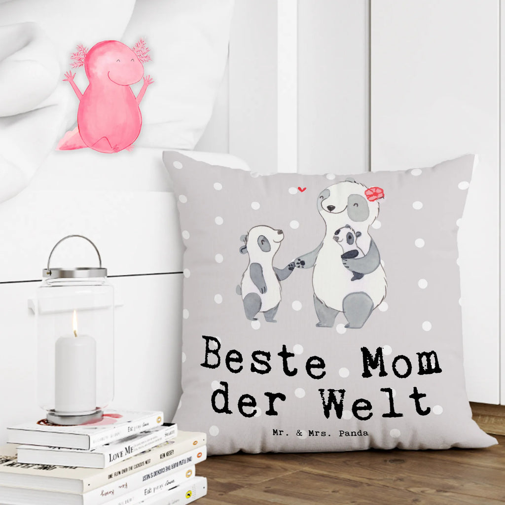 Cushion panda best mom in the world bed, bedroom, fluffy, cushion, settee, pillows, sofa, soft, Pillow, 40x40, pillow case, couch, pad, 40 x 40, for, thank you, gift, giving, birthday, birthday present, gift idea, souvenir, make you happy, gift tip, Daughter, Thanks, Thank You, Mother&#39;s Day, Mother, Super Mom, Mama, Best, Mommy, Mom, Mutti, Best Mom, Son, Ma