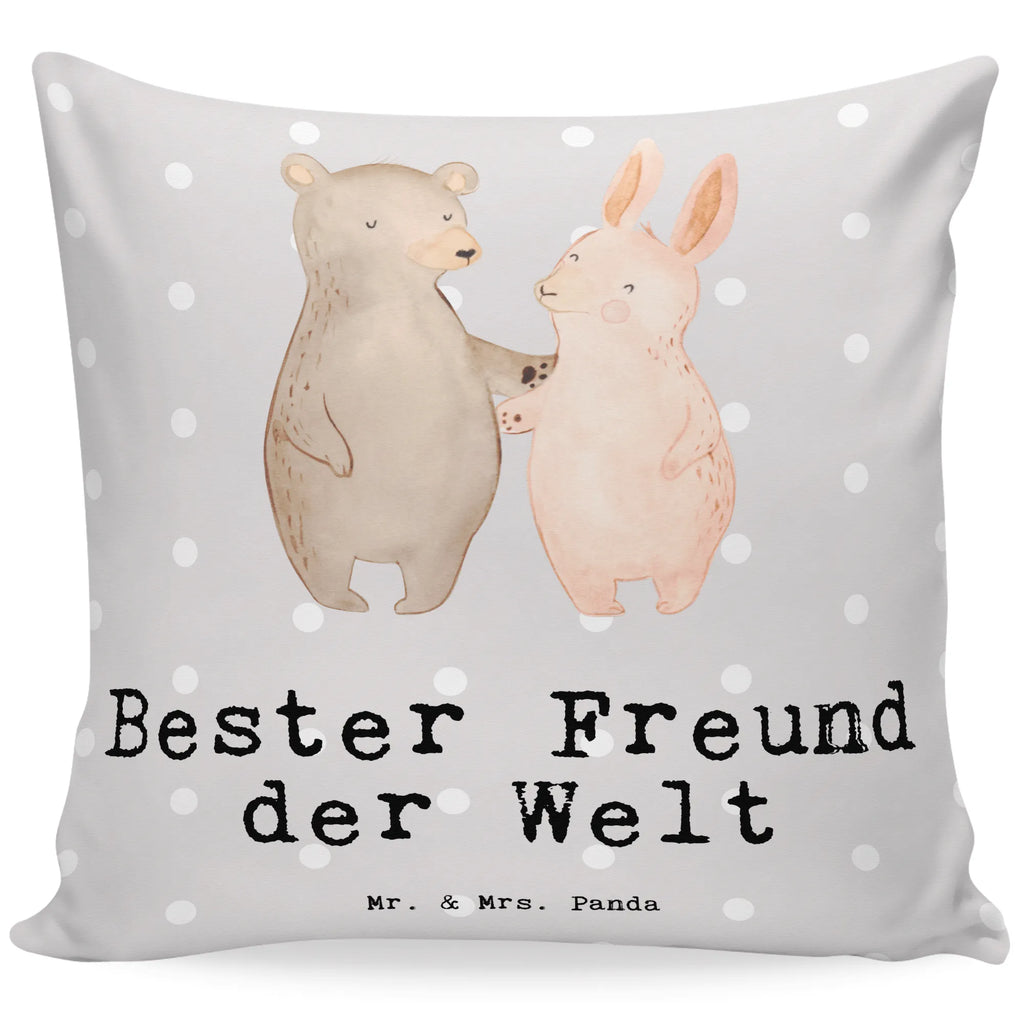 Cushion Hare best friend in the world settee, 40 x 40, couch, 40x40, pad, sofa, pillow case, fluffy, soft, Pillow, bedroom, pillows, bed, cushion, for, thank you, gift, giving, birthday, birthday present, gift idea, souvenir, make you happy, gift tip, bro, love, mate, significant other, husband, friend, heart, favorite person, partner