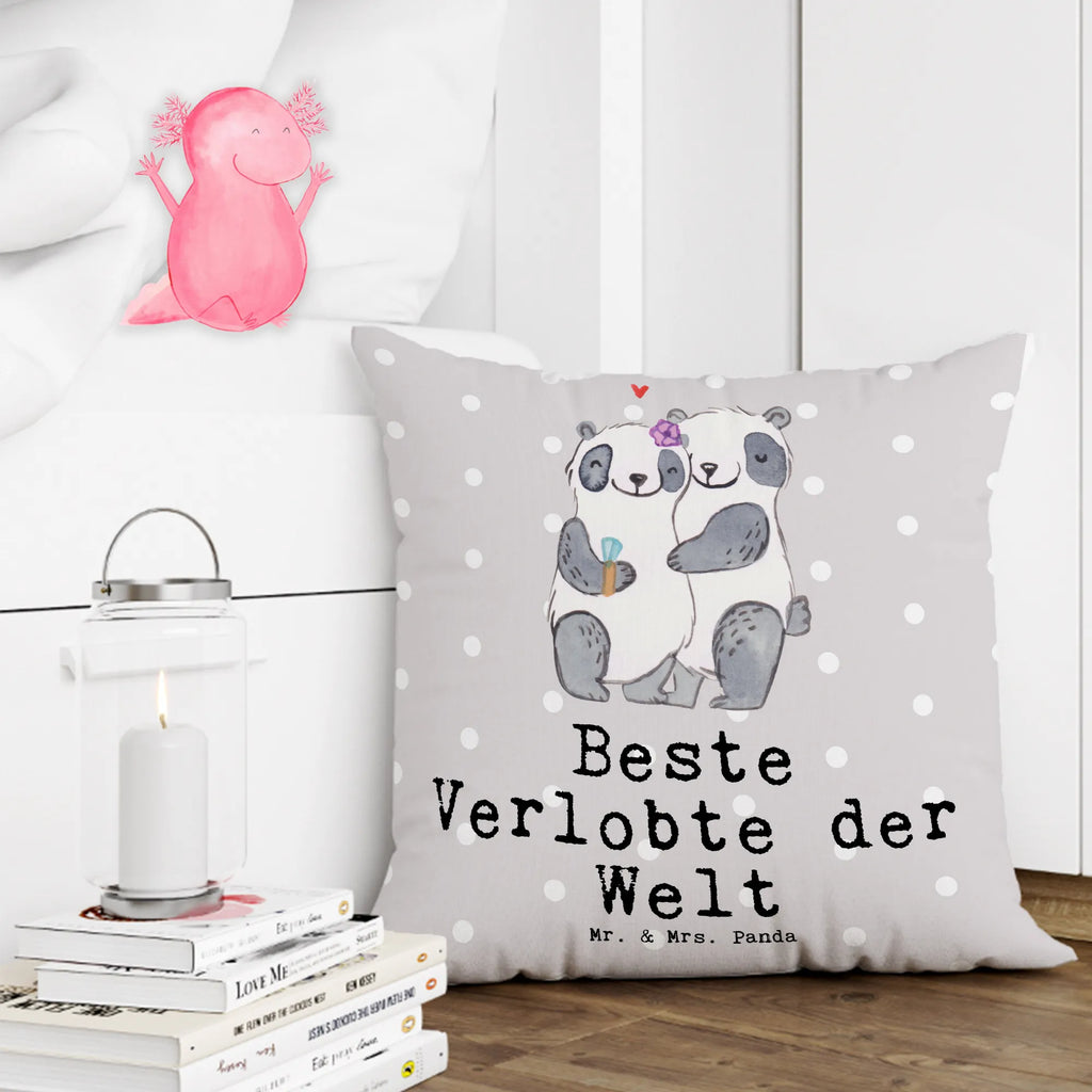 Cushion panda Best Fiancée in the World soft, pillows, sofa, couch, pillow case, 40 x 40, fluffy, bedroom, 40x40, bed, pad, settee, cushion, Pillow, for, thank you, gift, giving, birthday, birthday present, gift idea, souvenir, make you happy, gift tip, fiancee, wedding, wife, betrothal, marriage, dream girl, future, girlfriend