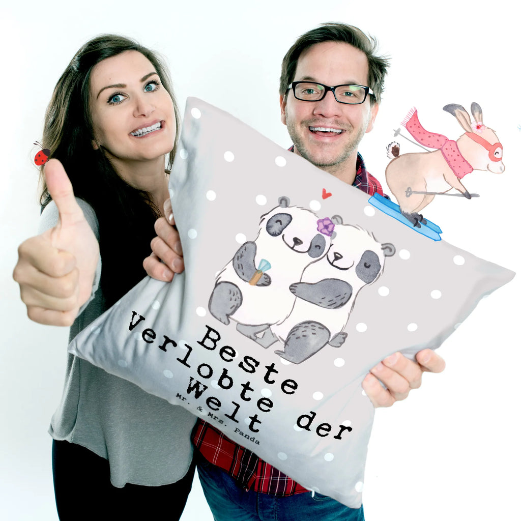 Cushion panda Best Fiancée in the World soft, pillows, sofa, couch, pillow case, 40 x 40, fluffy, bedroom, 40x40, bed, pad, settee, cushion, Pillow, for, thank you, gift, giving, birthday, birthday present, gift idea, souvenir, make you happy, gift tip, fiancee, wedding, wife, betrothal, marriage, dream girl, future, girlfriend