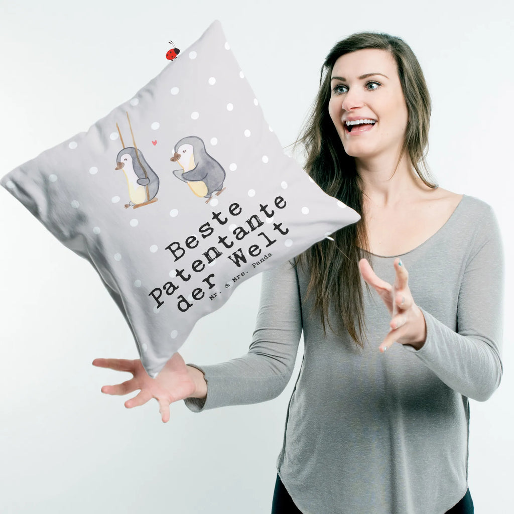 Cushion penguin Best godmother in the world soft, pillows, bed, Pillow, cushion, 40 x 40, settee, bedroom, fluffy, couch, sofa, pad, pillow case, 40x40, for, thank you, gift, giving, birthday, birthday present, gift idea, souvenir, make you happy, gift tip, family, favorite aunt, Godmother, nephew, little thing, christening partner, niece, godfather aunt, baptism