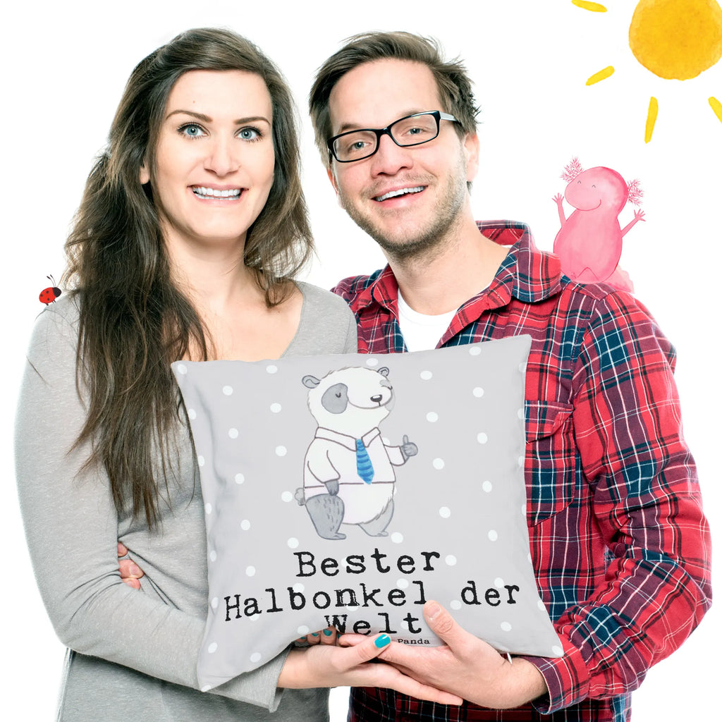 Cushion panda Best half uncle in the world settee, 40 x 40, sofa, bed, couch, Pillow, pad, soft, pillow case, cushion, pillows, 40x40, bedroom, fluffy, for, thank you, gift, giving, birthday, birthday present, gift idea, souvenir, make you happy, gift tip, half-uncle, step, step-sibling, Uncle, family, best uncle, trifle, step-uncle