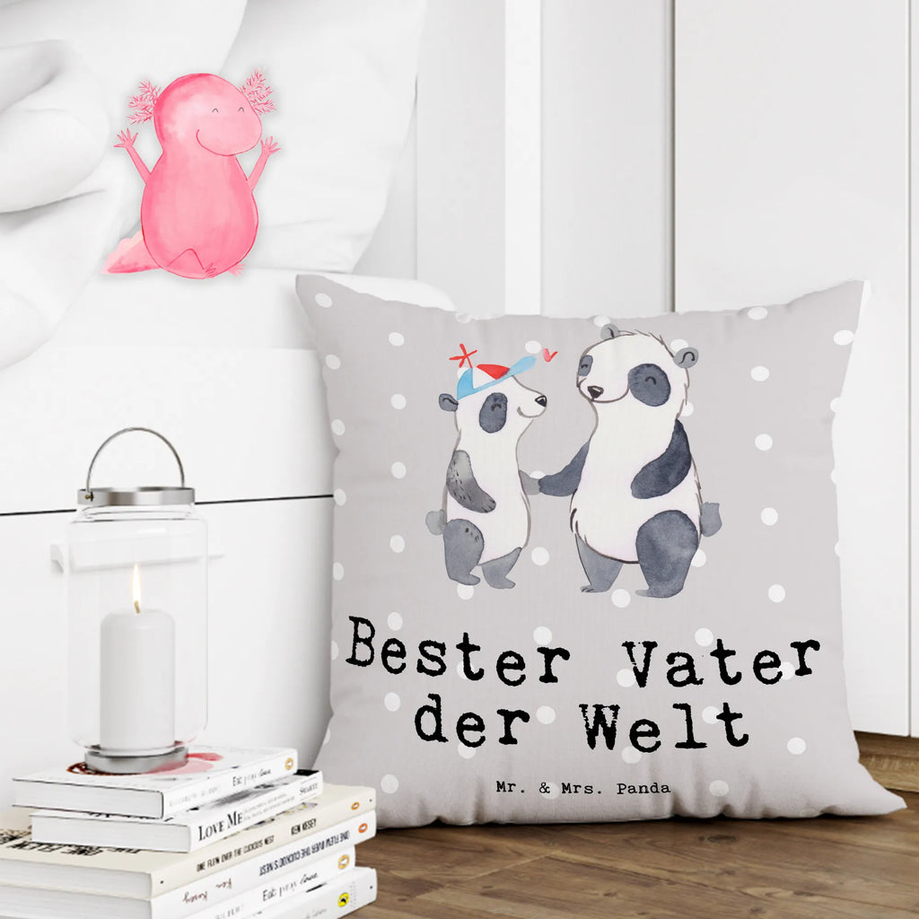 Cushion panda best dad in the world pad, cushion, pillow case, 40 x 40, soft, bedroom, bed, Pillow, sofa, fluffy, 40x40, couch, settee, pillows, for, thank you, gift, giving, birthday, birthday present, gift idea, souvenir, make you happy, gift tip, gift father, parents, papa, dad, daddy, family, man, Father, papi, best, little thing