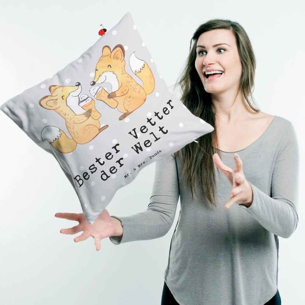 Cushion Fox Best cousin in the world cushion, sofa, pillows, 40 x 40, 40x40, pillow case, couch, pad, Pillow, settee, bed, fluffy, bedroom, soft, for, thank you, gift, giving, birthday, birthday present, gift idea, souvenir, make you happy, gift tip, uncle&#39;s son, Cousin, kin, aunt&#39;s son, cousin, family