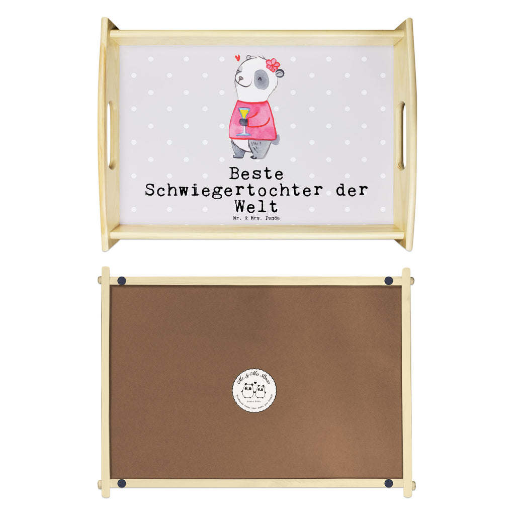 Serviertablett Panda Beste Schwiegertochter der Welt Dekotablett, Holztablett, Serviertablett, Frühstückstablett, Küchentablett, Tablett, für, Dankeschön, Geschenk, Schenken, Geburtstag, Geburtstagsgeschenk, Geschenkidee, Danke, Bedanken, Mitbringsel, Freude machen, Geschenktipp, Hochzeit, Frau, Schwiegertochter, Ehefrau des Sohns, angeheiratet, Tochter