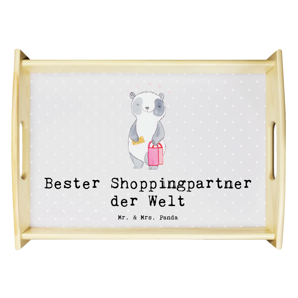 Serviertablett Panda Bester Shoppingpartner der Welt Küchentablett, Dekotablett, Serviertablett, Holztablett, Tablett, Frühstückstablett, für, Dankeschön, Geschenk, Schenken, Geburtstag, Geburtstagsgeschenk, Geschenkidee, Danke, Bedanken, Mitbringsel, Freude machen, Geschenktipp, Partner, bff, Queen, Shopping-Queen, Einkaufen, Begleitung, Freund, Shoppingpartner, Shoppen, Shopping, Freundin, Bester