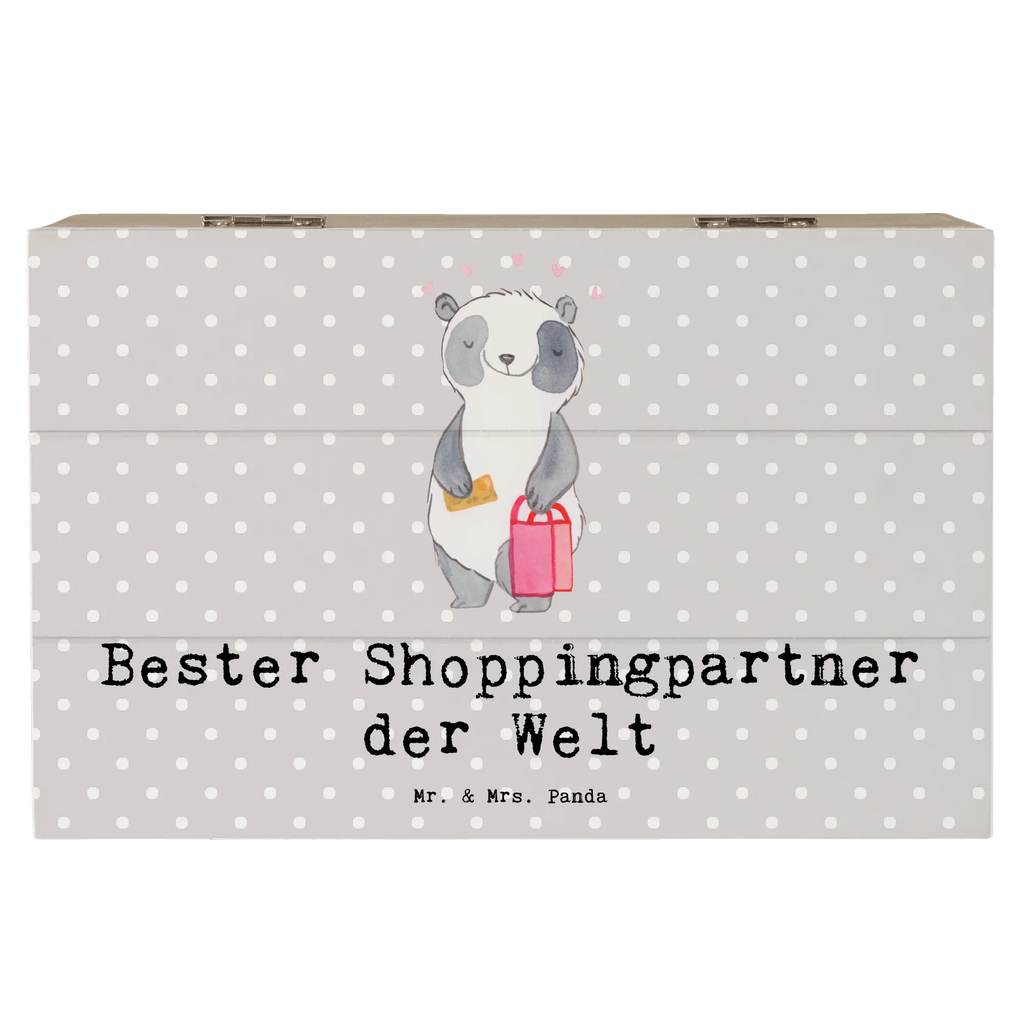 Holzkiste Panda Bester Shoppingpartner der Welt Aufbewahrungsbox, XXL, Erinnerungsbox, Schatulle, Erinnerungskiste, Kiste, Dekokiste, Holzkiste, Schatzkiste, Truhe, Geschenkdose, Geschenkbox, für, Dankeschön, Geschenk, Schenken, Geburtstag, Geburtstagsgeschenk, Geschenkidee, Danke, Bedanken, Mitbringsel, Freude machen, Geschenktipp, bff, Freundin, Shopping, Queen, Freund, Einkaufen, Shoppen, Shopping-Queen, Shoppingpartner, Begleitung, Partner, Bester
