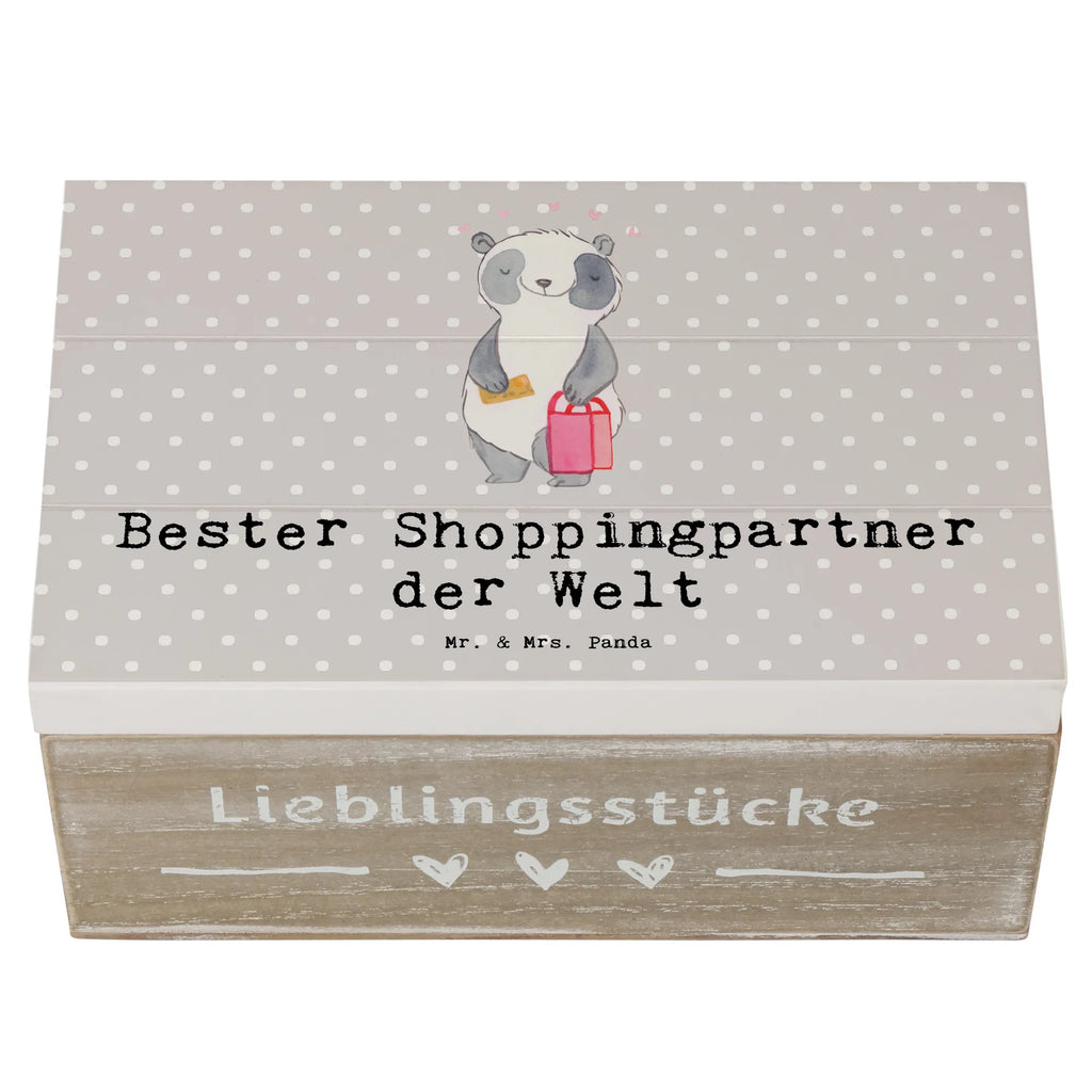 Holzkiste Panda Bester Shoppingpartner der Welt Aufbewahrungsbox, XXL, Erinnerungsbox, Schatulle, Erinnerungskiste, Kiste, Dekokiste, Holzkiste, Schatzkiste, Truhe, Geschenkdose, Geschenkbox, für, Dankeschön, Geschenk, Schenken, Geburtstag, Geburtstagsgeschenk, Geschenkidee, Danke, Bedanken, Mitbringsel, Freude machen, Geschenktipp, bff, Freundin, Shopping, Queen, Freund, Einkaufen, Shoppen, Shopping-Queen, Shoppingpartner, Begleitung, Partner, Bester