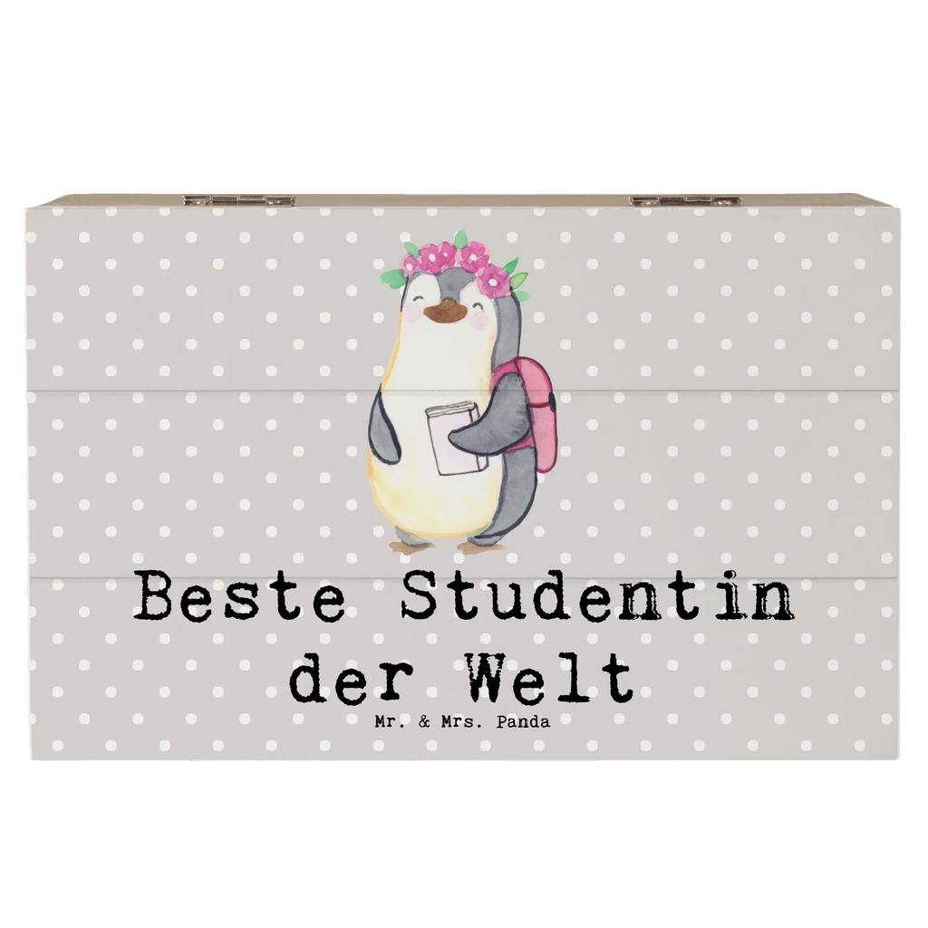 Holzkiste Pinguin Beste Studentin der Welt Kiste, Aufbewahrungsbox, Dekokiste, Schatulle, Schatzkiste, Erinnerungsbox, Erinnerungskiste, Geschenkdose, Holzkiste, Geschenkbox, Truhe, XXL, für, Dankeschön, Geschenk, Schenken, Geburtstag, Geburtstagsgeschenk, Geschenkidee, Danke, Bedanken, Mitbringsel, Freude machen, Geschenktipp, Abschluss, Studium, Tochter, Hochschule, Alumni, Studenten, Uni, Universität, witzig, Studienabschluss, Studentin, Spaß, Musterschülerin, lustig