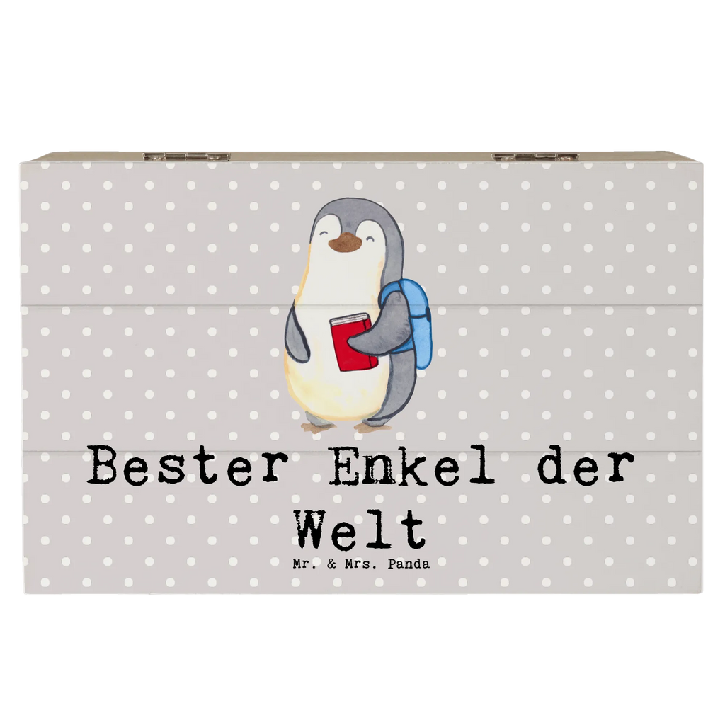 Holzkiste Pinguin Bester Enkel der Welt Erinnerungskiste, Kiste, Truhe, Dekokiste, Schatzkiste, Geschenkbox, XXL, Erinnerungsbox, Geschenkdose, Schatulle, Holzkiste, Aufbewahrungsbox, für, Dankeschön, Geschenk, Schenken, Geburtstag, Geburtstagsgeschenk, Geschenkidee, Danke, Bedanken, Mitbringsel, Freude machen, Geschenktipp, Kind von Tochter, Enkelkind, Großsohn, Kind von Sohn, Opa, Enkelsohn, Oma, Enkel, Taufe