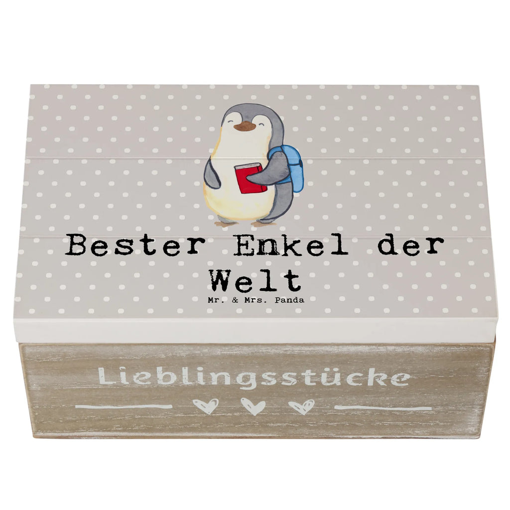 Holzkiste Pinguin Bester Enkel der Welt Erinnerungskiste, Kiste, Truhe, Dekokiste, Schatzkiste, Geschenkbox, XXL, Erinnerungsbox, Geschenkdose, Schatulle, Holzkiste, Aufbewahrungsbox, für, Dankeschön, Geschenk, Schenken, Geburtstag, Geburtstagsgeschenk, Geschenkidee, Danke, Bedanken, Mitbringsel, Freude machen, Geschenktipp, Kind von Tochter, Enkelkind, Großsohn, Kind von Sohn, Opa, Enkelsohn, Oma, Enkel, Taufe