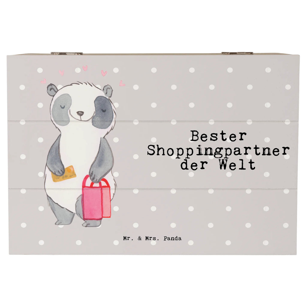 Holzkiste Panda Bester Shoppingpartner der Welt Aufbewahrungsbox, XXL, Erinnerungsbox, Schatulle, Erinnerungskiste, Kiste, Dekokiste, Holzkiste, Schatzkiste, Truhe, Geschenkdose, Geschenkbox, für, Dankeschön, Geschenk, Schenken, Geburtstag, Geburtstagsgeschenk, Geschenkidee, Danke, Bedanken, Mitbringsel, Freude machen, Geschenktipp, bff, Freundin, Shopping, Queen, Freund, Einkaufen, Shoppen, Shopping-Queen, Shoppingpartner, Begleitung, Partner, Bester