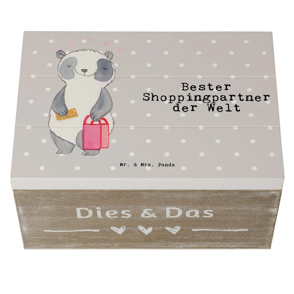 Holzkiste Panda Bester Shoppingpartner der Welt Aufbewahrungsbox, XXL, Erinnerungsbox, Schatulle, Erinnerungskiste, Kiste, Dekokiste, Holzkiste, Schatzkiste, Truhe, Geschenkdose, Geschenkbox, für, Dankeschön, Geschenk, Schenken, Geburtstag, Geburtstagsgeschenk, Geschenkidee, Danke, Bedanken, Mitbringsel, Freude machen, Geschenktipp, bff, Freundin, Shopping, Queen, Freund, Einkaufen, Shoppen, Shopping-Queen, Shoppingpartner, Begleitung, Partner, Bester
