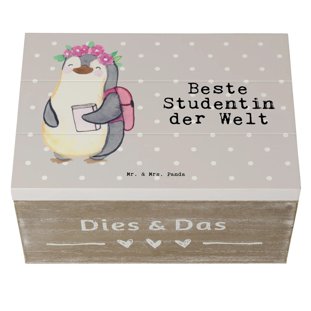 Holzkiste Pinguin Beste Studentin der Welt Kiste, Aufbewahrungsbox, Dekokiste, Schatulle, Schatzkiste, Erinnerungsbox, Erinnerungskiste, Geschenkdose, Holzkiste, Geschenkbox, Truhe, XXL, für, Dankeschön, Geschenk, Schenken, Geburtstag, Geburtstagsgeschenk, Geschenkidee, Danke, Bedanken, Mitbringsel, Freude machen, Geschenktipp, Abschluss, Studium, Tochter, Hochschule, Alumni, Studenten, Uni, Universität, witzig, Studienabschluss, Studentin, Spaß, Musterschülerin, lustig
