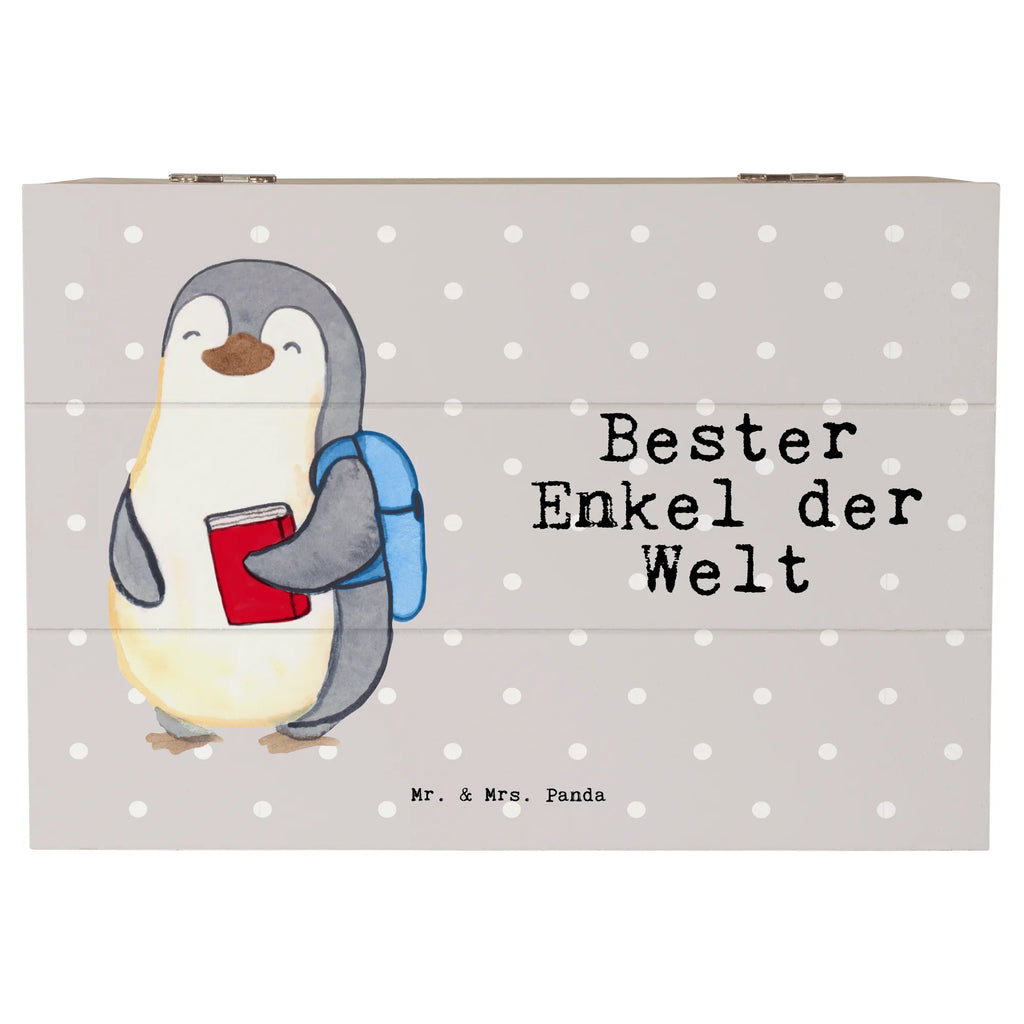 Holzkiste Pinguin Bester Enkel der Welt Erinnerungskiste, Kiste, Truhe, Dekokiste, Schatzkiste, Geschenkbox, XXL, Erinnerungsbox, Geschenkdose, Schatulle, Holzkiste, Aufbewahrungsbox, für, Dankeschön, Geschenk, Schenken, Geburtstag, Geburtstagsgeschenk, Geschenkidee, Danke, Bedanken, Mitbringsel, Freude machen, Geschenktipp, Kind von Tochter, Enkelkind, Großsohn, Kind von Sohn, Opa, Enkelsohn, Oma, Enkel, Taufe