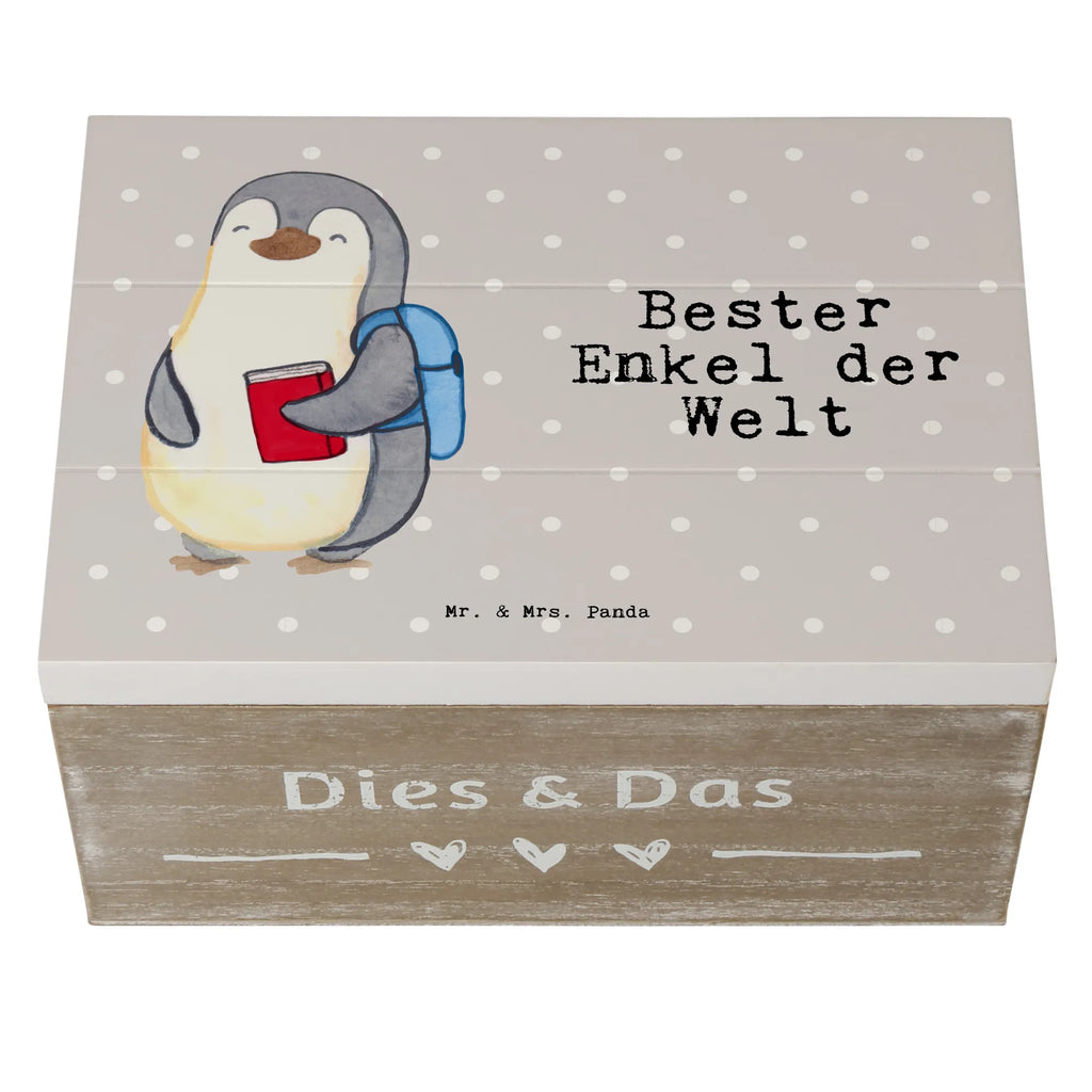 Holzkiste Pinguin Bester Enkel der Welt Erinnerungskiste, Kiste, Truhe, Dekokiste, Schatzkiste, Geschenkbox, XXL, Erinnerungsbox, Geschenkdose, Schatulle, Holzkiste, Aufbewahrungsbox, für, Dankeschön, Geschenk, Schenken, Geburtstag, Geburtstagsgeschenk, Geschenkidee, Danke, Bedanken, Mitbringsel, Freude machen, Geschenktipp, Kind von Tochter, Enkelkind, Großsohn, Kind von Sohn, Opa, Enkelsohn, Oma, Enkel, Taufe