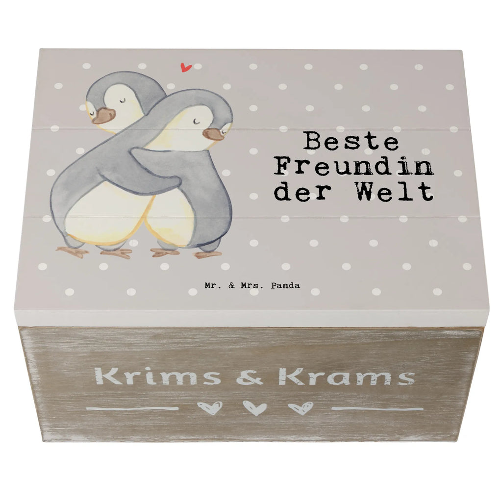 Holzkiste Pinguin Beste Freundin der Welt Erinnerungsbox, Erinnerungskiste, Holzkiste, Schatulle, Geschenkdose, Truhe, XXL, Kiste, Schatzkiste, Aufbewahrungsbox, Geschenkbox, Dekokiste, für, Dankeschön, Geschenk, Schenken, Geburtstag, Geburtstagsgeschenk, Geschenkidee, Danke, Bedanken, Mitbringsel, Freude machen, Geschenktipp, Frau, Freundin, bff, Freundinnen, Ehefrau, bae, Spruch, beste Freundin, Freundschaft. Liebste, beste, Jahrestag