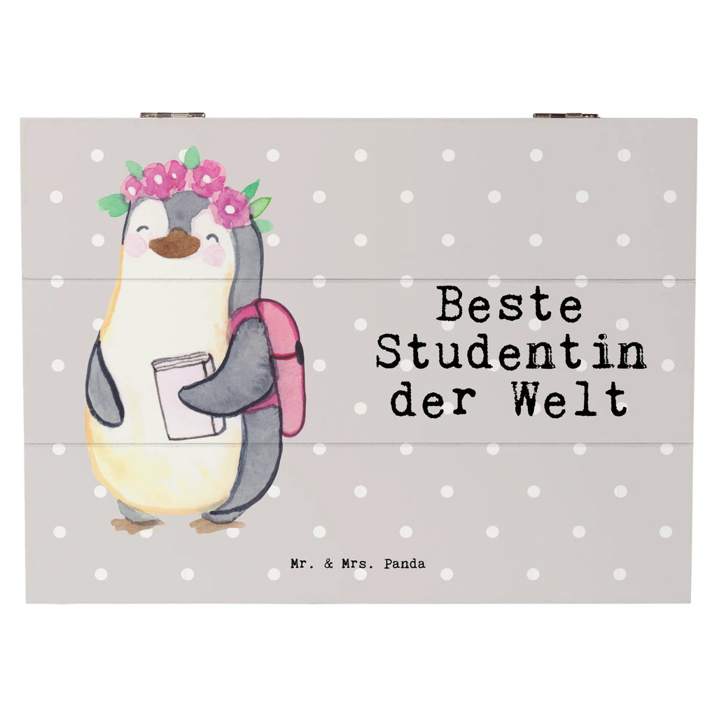 Holzkiste Pinguin Beste Studentin der Welt Kiste, Aufbewahrungsbox, Dekokiste, Schatulle, Schatzkiste, Erinnerungsbox, Erinnerungskiste, Geschenkdose, Holzkiste, Geschenkbox, Truhe, XXL, für, Dankeschön, Geschenk, Schenken, Geburtstag, Geburtstagsgeschenk, Geschenkidee, Danke, Bedanken, Mitbringsel, Freude machen, Geschenktipp, Abschluss, Studium, Tochter, Hochschule, Alumni, Studenten, Uni, Universität, witzig, Studienabschluss, Studentin, Spaß, Musterschülerin, lustig