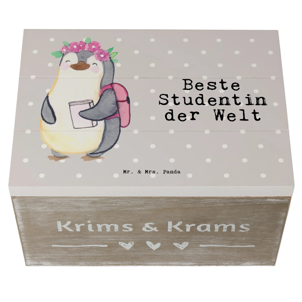 Holzkiste Pinguin Beste Studentin der Welt Kiste, Aufbewahrungsbox, Dekokiste, Schatulle, Schatzkiste, Erinnerungsbox, Erinnerungskiste, Geschenkdose, Holzkiste, Geschenkbox, Truhe, XXL, für, Dankeschön, Geschenk, Schenken, Geburtstag, Geburtstagsgeschenk, Geschenkidee, Danke, Bedanken, Mitbringsel, Freude machen, Geschenktipp, Abschluss, Studium, Tochter, Hochschule, Alumni, Studenten, Uni, Universität, witzig, Studienabschluss, Studentin, Spaß, Musterschülerin, lustig