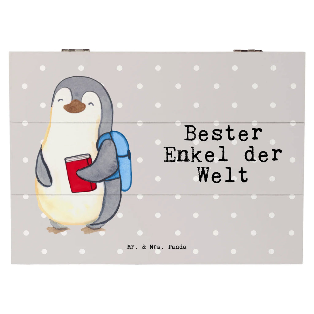 Holzkiste Pinguin Bester Enkel der Welt Erinnerungskiste, Kiste, Truhe, Dekokiste, Schatzkiste, Geschenkbox, XXL, Erinnerungsbox, Geschenkdose, Schatulle, Holzkiste, Aufbewahrungsbox, für, Dankeschön, Geschenk, Schenken, Geburtstag, Geburtstagsgeschenk, Geschenkidee, Danke, Bedanken, Mitbringsel, Freude machen, Geschenktipp, Kind von Tochter, Enkelkind, Großsohn, Kind von Sohn, Opa, Enkelsohn, Oma, Enkel, Taufe