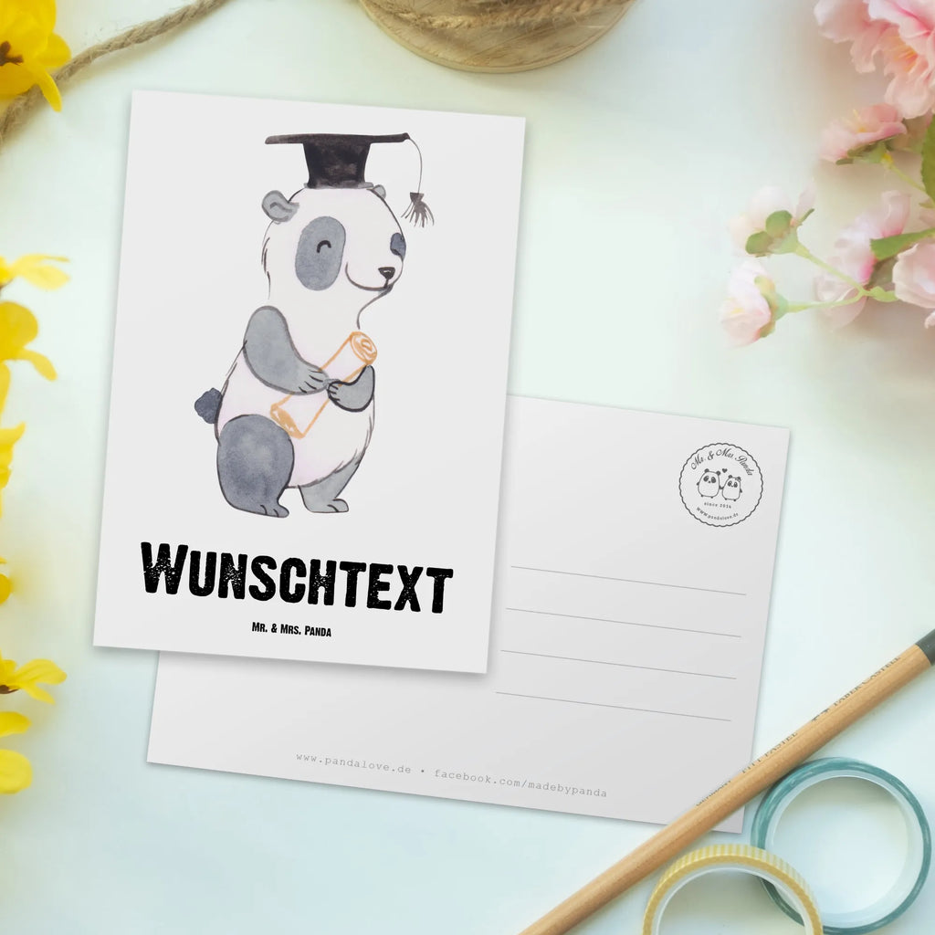 Personalised postcard panda Best bachelor in the world for, thank you, gift, giving, birthday, birthday present, gift idea, souvenir, make you happy, gift tip, alumni, student, fun, study, model student, funny, bachelor, graduation, students, college, son, humorous, university