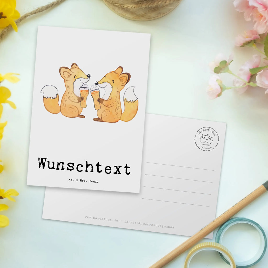 Personalised postcard Fox Best roommate in the world for, thank you, gift, giving, birthday, birthday present, gift idea, souvenir, make you happy, gift tip, dormitory, Roommate, patient, roommates, student dormitory, room, hospital, neighbor, colleague, flat share