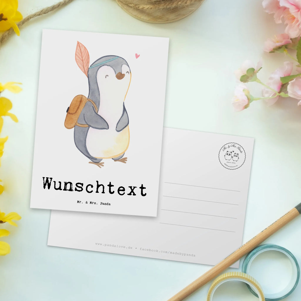 Personalised postcard penguin Best stepchild in the world for, thank you, gift, giving, birthday, birthday present, gift idea, souvenir, make you happy, gift tip, kids, daughter, offspring, children, married, christening, kid, birth, child, son, favourite, kiddy, stepchild, best
