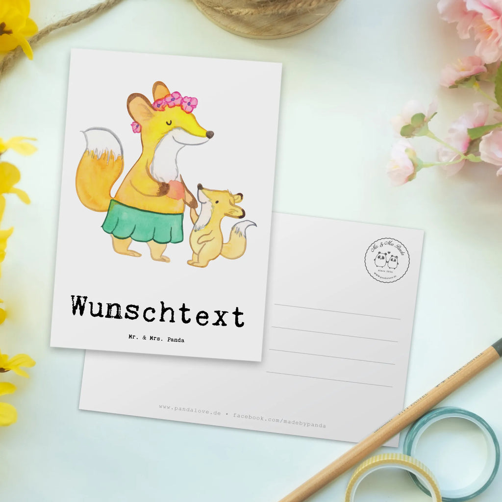 Personalised postcard Fox best mom in the world for, thank you, gift, giving, birthday, birthday present, gift idea, souvenir, make you happy, gift tip, Son, Daughter, Mama, Mother, Best Mom, Thank You, Mutti, Best, Ma, Mommy, Super Mom, Mother&#39;s Day
