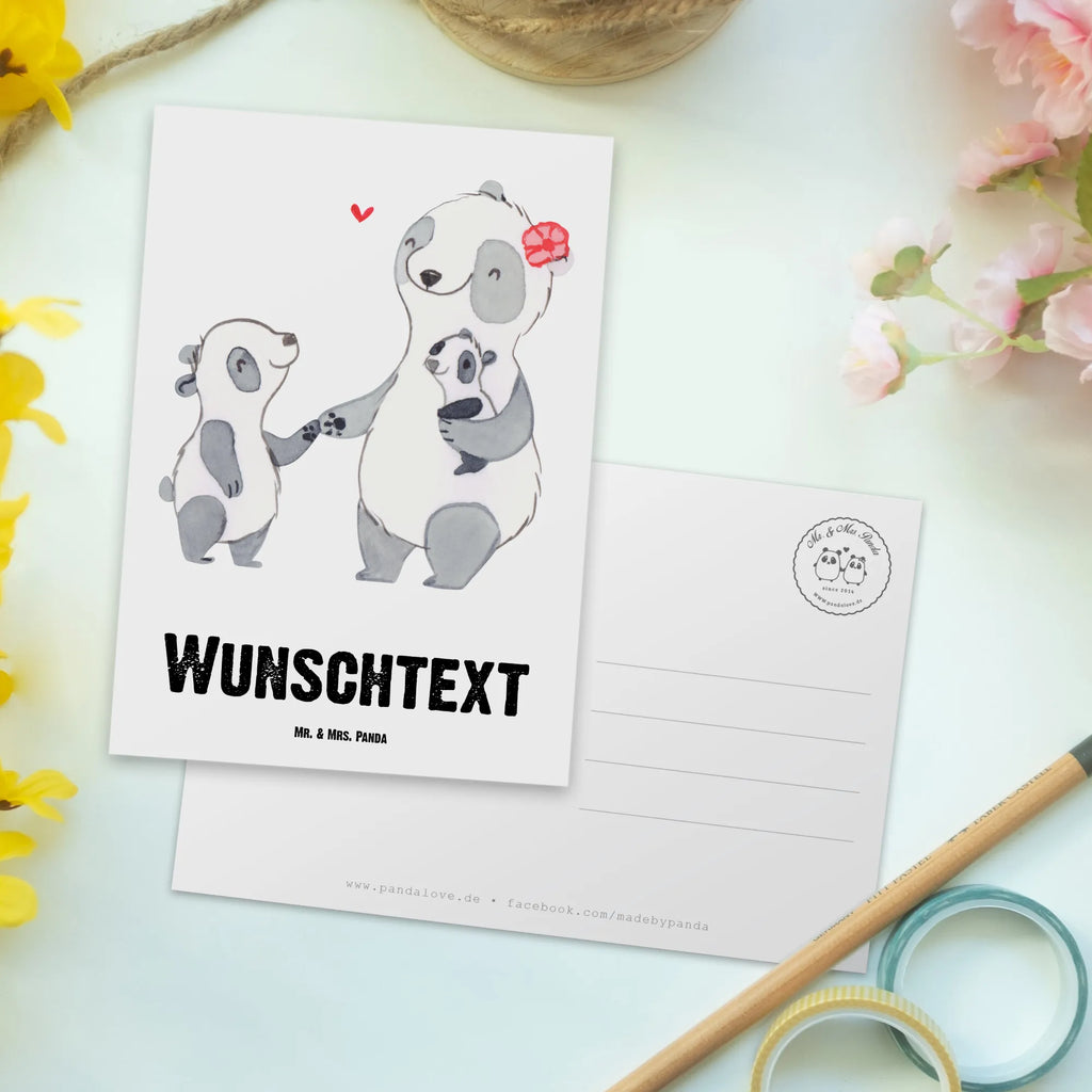 Personalised postcard panda best mom in the world for, thank you, gift, giving, birthday, birthday present, gift idea, souvenir, make you happy, gift tip, Best Mom, Daughter, Son, Thanks, Thank You, Super Mom, Best, Ma, Mama, Mutti, Mommy, Mother, Mom, Mother&#39;s Day