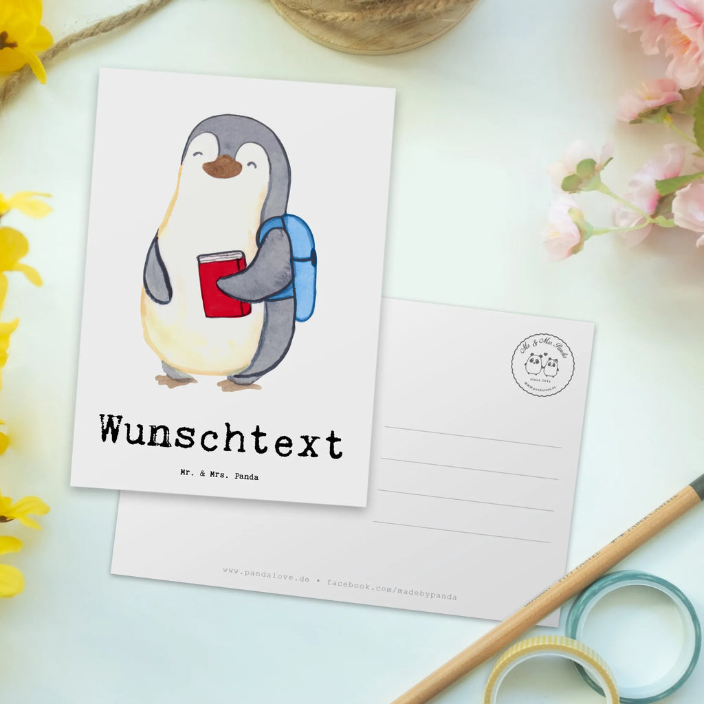 Personalised postcard penguin Best grandson in the world for, thank you, gift, giving, birthday, birthday present, gift idea, souvenir, make you happy, gift tip, grandchild, grandson, christening, child from daughter, grandpa, grandma, child from son, Grandson