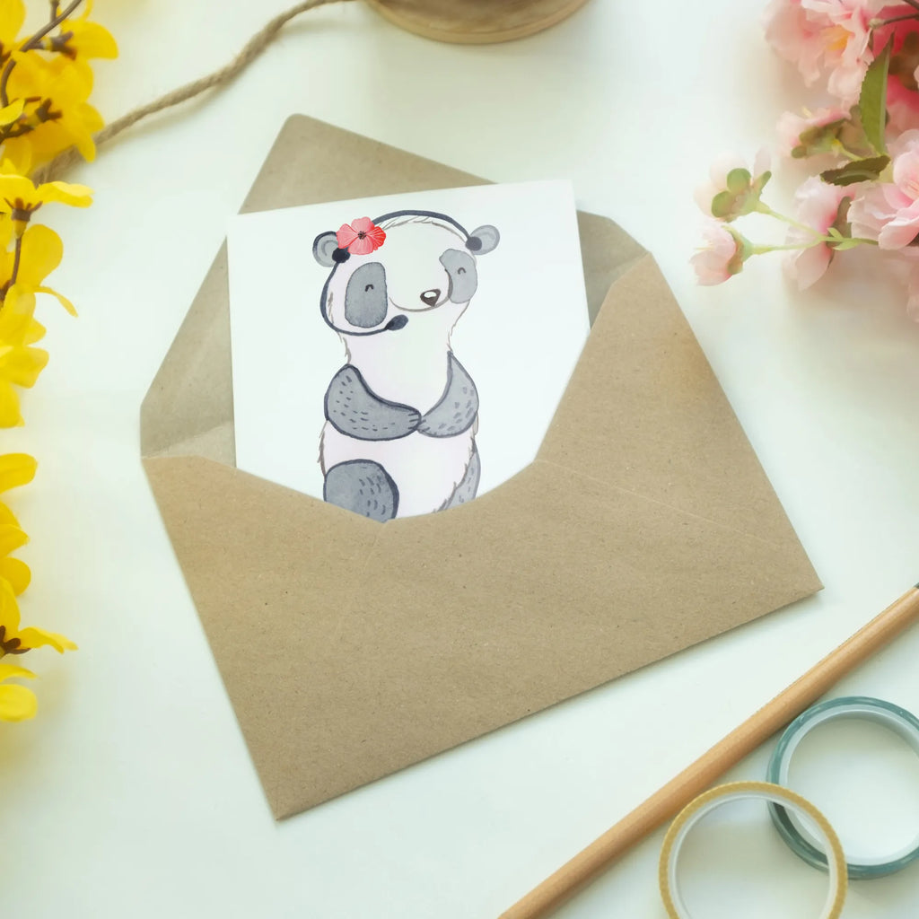 Spersonalizowana kartka z życzeniami Panda Najlepsza koleżanka z pracy na świecie dla, Dziękuję, Prezent, Wręczyć, Urodziny, Prezent urodzinowy, Pomysł na prezent, Podziękować, Upominek, Sprawić radość, Tip na prezent