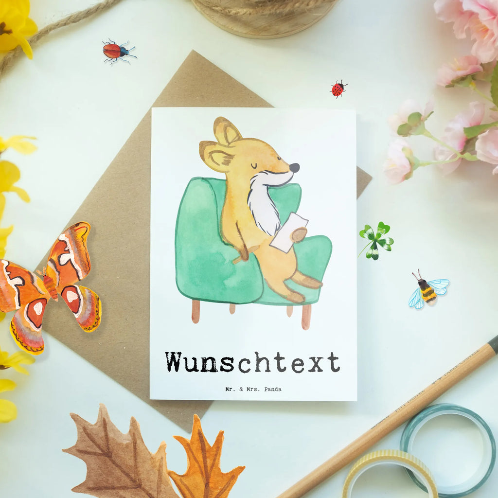 Spersonalizowana kartka z życzeniami lis Najlepszy słuchacz na świecie dla, Dziękuję, Prezent, Wręczyć, Urodziny, Prezent urodzinowy, Pomysł na prezent, Podziękować, Upominek, Sprawić radość, Tip na prezent