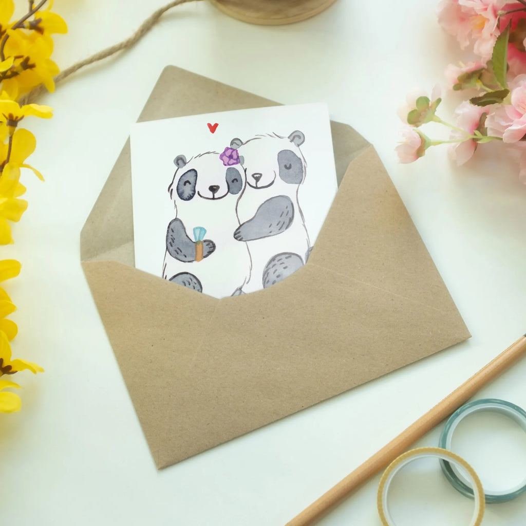 Personalised greetings card panda Best Fiancée in the World for, thank you, gift, giving, birthday, birthday present, gift idea, souvenir, make you happy, gift tip, wife, dream girl, fiancee, girlfriend, wedding, marriage, future, betrothal