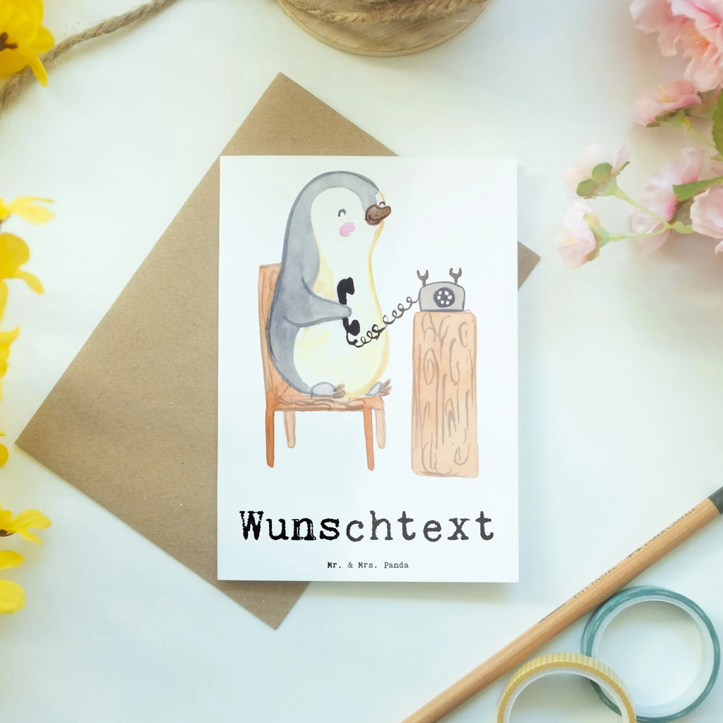 Spersonalizowana kartka z życzeniami Pingwin Najlepszy partner do plotkowania na świecie dla, Dziękuję, Prezent, Wręczyć, Urodziny, Prezent urodzinowy, Pomysł na prezent, Podziękować, Upominek, Sprawić radość, Tip na prezent