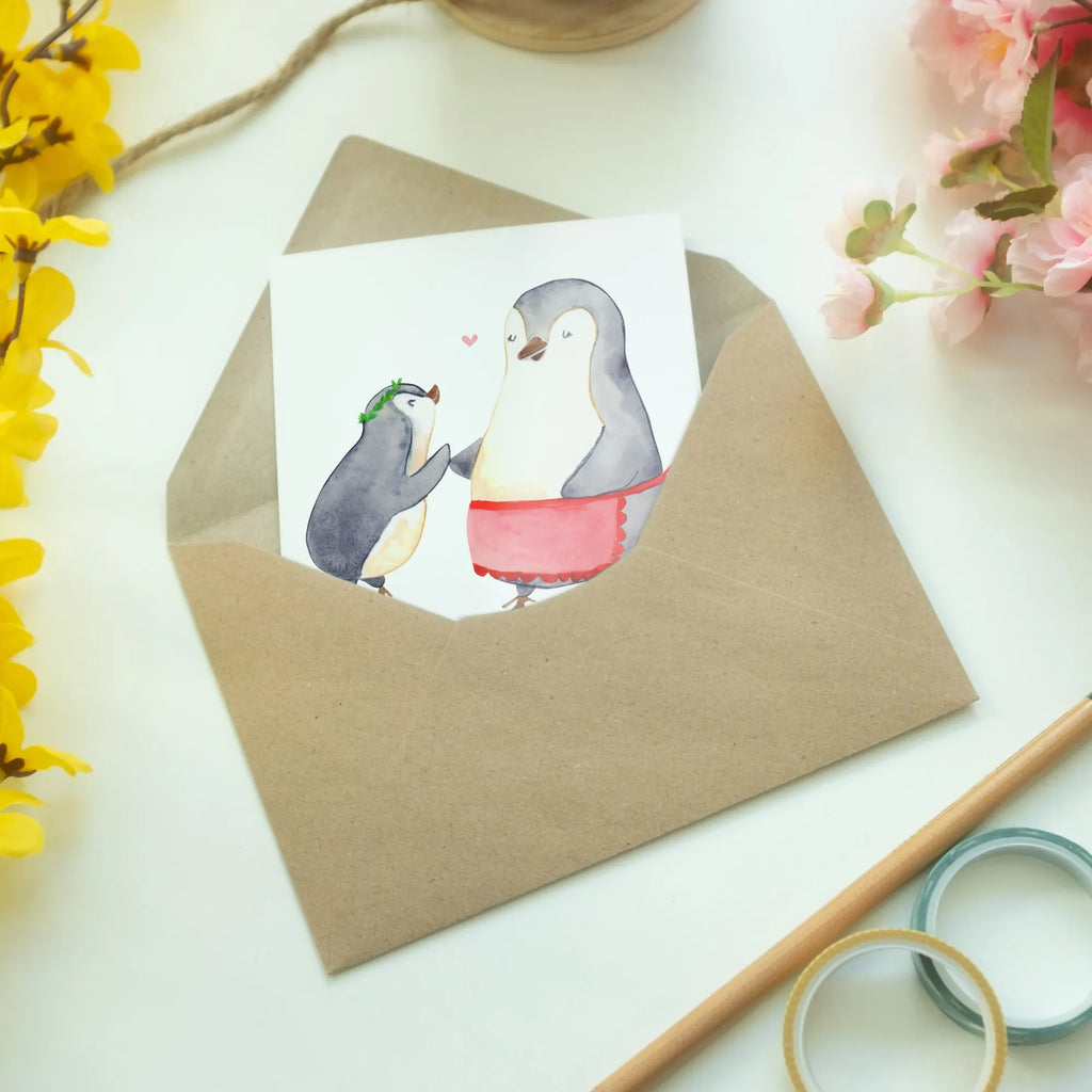 Personalised greetings card penguin best mom in the world for, thank you, gift, giving, birthday, birthday present, gift idea, souvenir, make you happy, gift tip, Best, Mother, Mutti, Thank You, Best Mom, Mommy, Super Mom, Daughter, Ma, Mother&#39;s Day, Son, Mama