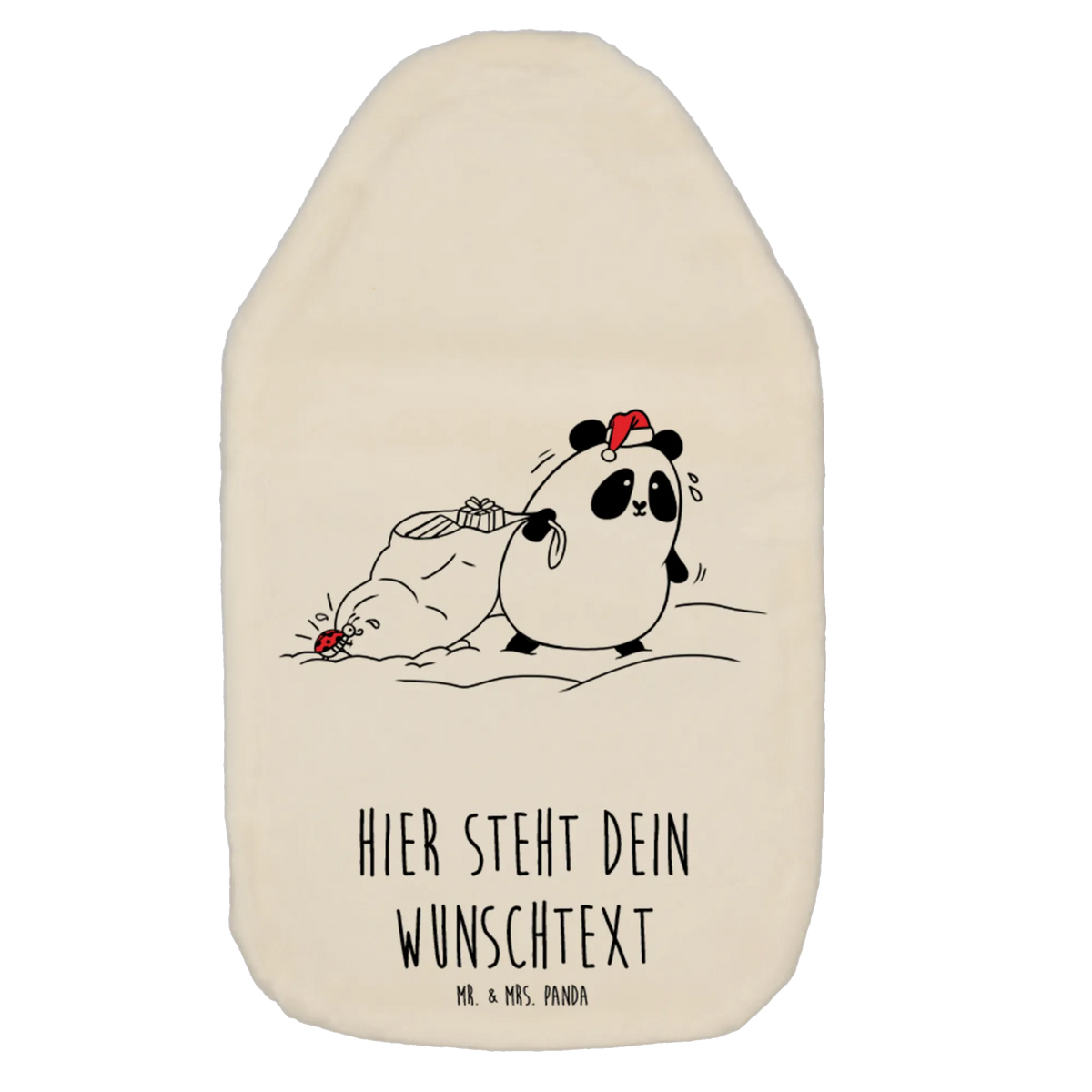 Spersonalizowany termofor Panda Boże Narodzenie Wärmflasche personalisierbar, Personalisierbare Wärmflasche, Personalisierte Wärmflasche, Wärmekissen mit Namen, Personalisierte Bettflasche, Wärmflasche individualisiert, Wärmflasche personalisiert, Individuelle Wärmflasche, Bettflasche personalisiert