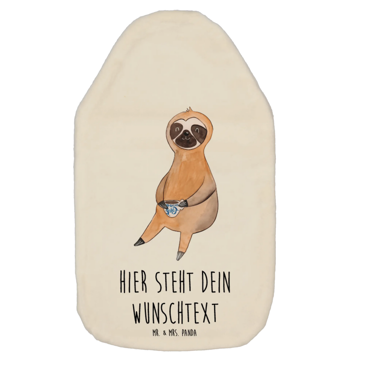 Personalised hot water bottle sloth Coffee Sloth, sloth, trend animal, early riser, coffee cup, coffee, lazy, favourite animal, first coffee, connoisseur, morning grumbler
