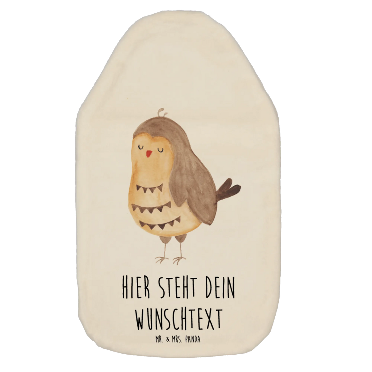 Personalised hot water bottle Owl Satisfied owl, forest animal, bird, nocturnal, gift ideas, birthday present, illustrated, funny, romantic gift, owl decor, Owl, Wedding anniversary gift, Owl saying, Love saying, Romantic, Owl deco, Pun funny, Saying beautiful