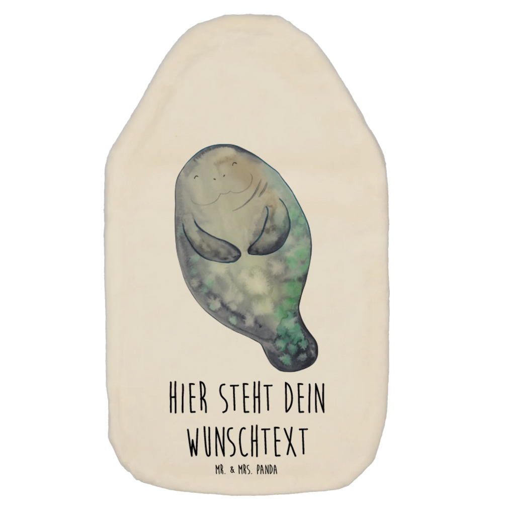 Personalised hot water bottle manatee happy Seafood, aquatic animals, ocean, sea, fish, shells, corals, reef, whale, narwhal, sea urchin, lobster, platypus, turtle, manatee, crocodile, orca, shrimp, gifts for seafood lovers, water world, underwater animals, underwater world, vacation, deep sea, seafood fans, gift ideas, seafood decoration, seafood posters, Self-love, Lovesickness, New beginning, Girlfriend, Satisfaction, Manatee, Carefulness, Manatees, New start, Respect