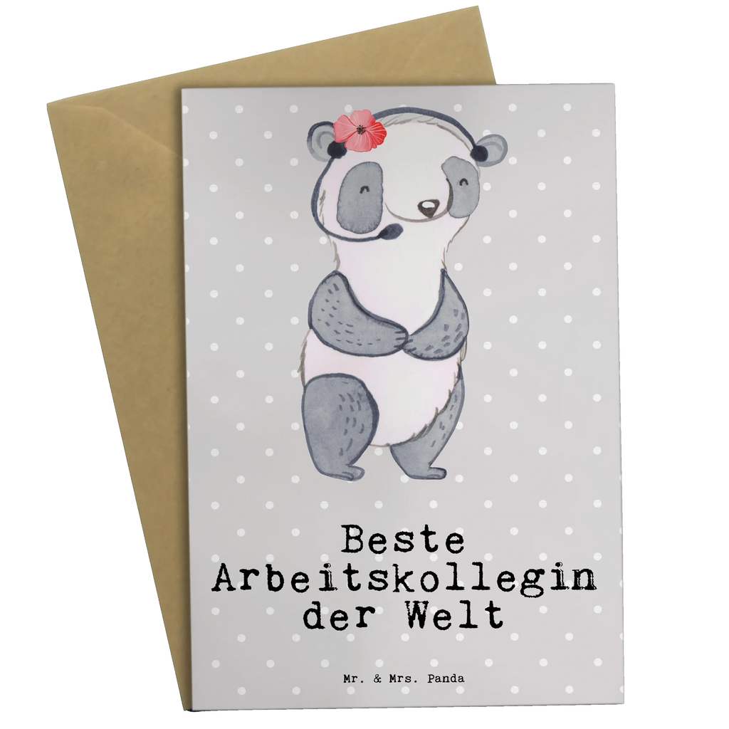 Greetings card panda Best colleague in the world folding card, greeting card, invitation card, wedding card, birthday card, for, thank you, gift, giving, birthday, birthday present, gift idea, souvenir, make you happy, gift tip, retirement, co-worker, office, farewell gift, work, girlfriend, job, fellow worker, Work colleague, colleague