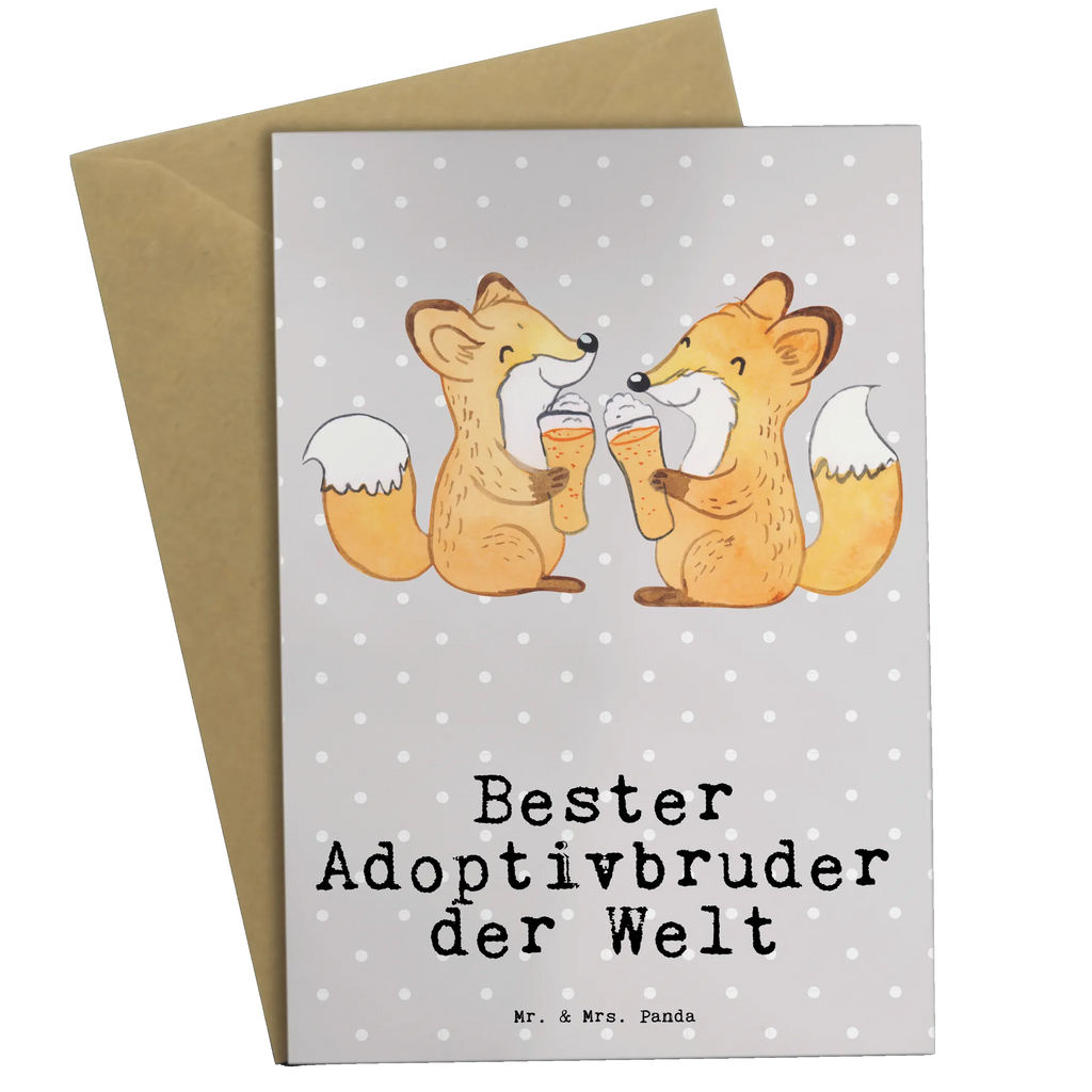 Greetings card Fox Best adoptive brother in the world greeting card, wedding card, folding card, invitation card, birthday card, for, thank you, gift, giving, birthday, birthday present, gift idea, souvenir, make you happy, gift tip, son, brother heart, brother, Adoptive brother, adopted, best, sibling, family, sister, trifle