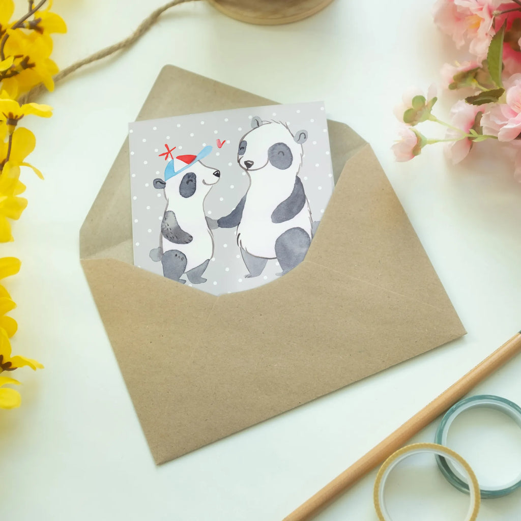 Greetings card panda best son in the world folding card, greeting card, invitation card, wedding card, birthday card, for, thank you, gift, giving, birthday, birthday present, gift idea, souvenir, make you happy, gift tip, father, child, offspring, boy, son, family, Son, reward