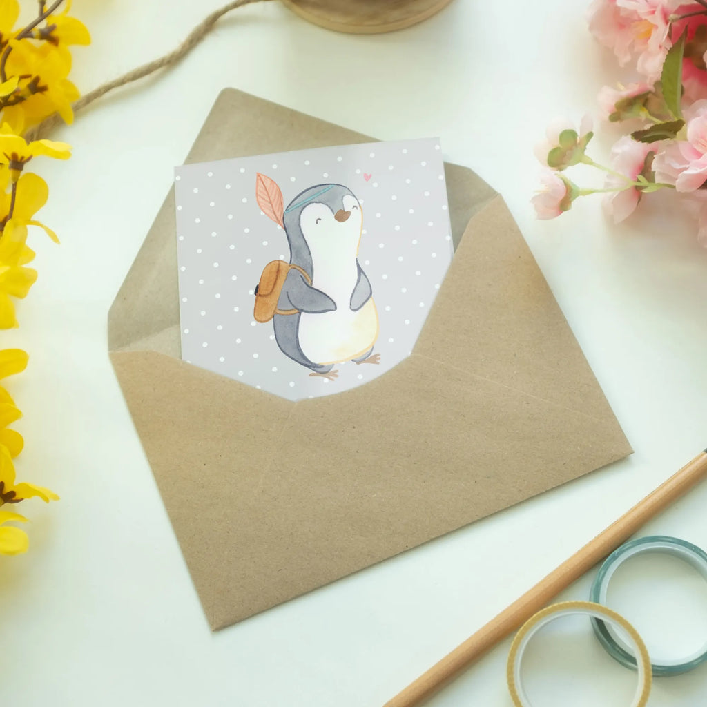 Kartka okolicznościowa Pingwin Najlepsze dziecko na świecie firmungskarte, kommunionskarte, vatertagskarte, hochzeitskarten, babykarte, osterkarten, abiturkarte, dankeskarten, Klappkarte, glückwunschkarten, einladungskarten, Grußkarten, genesungskarte, osterkarte, Beileidskarte, Grußkarte, weihnachtskarten, valentinstagskarte, Motivkarte, Glückwunschkarte, neujahrskarte, spruchkarte, jubiläumskarte, Geschenkidee, Geschenk, Schenken, Mitbringsel, Geburtstag, Geburtstagsgeschenk, für, Danke, Dankeschön, Bedanken, Freude machen, Geschenktipp, Kid, Liebling, Kids, Sohn, Tochter, Bestes, Geburt, Kinder, Kind, Taufe, Nachwuchs, Kiddy