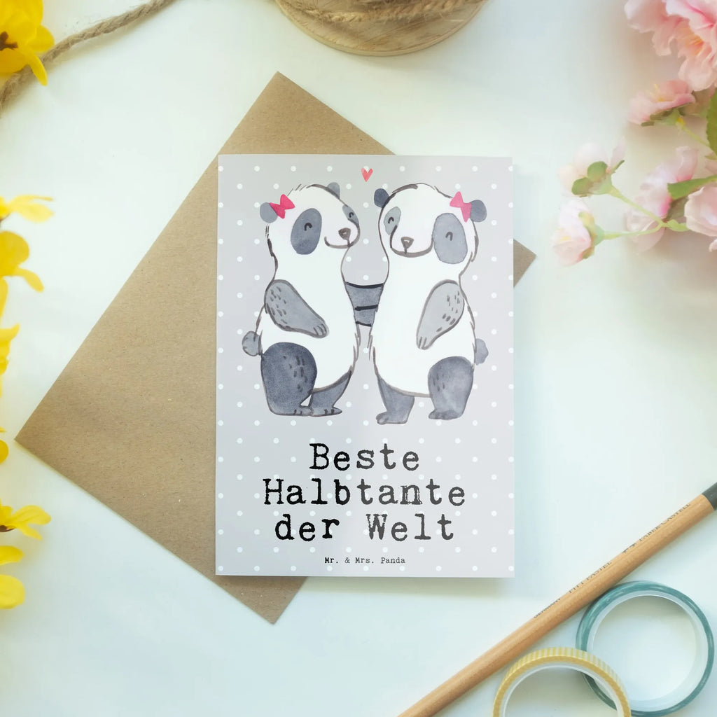 Greetings card panda Best half-aunt in the world firmungskarte, Glückwunschkarte, glückwunschkarten, babykarte, weihnachtskarten, abiturkarte, osterkarten, dankeskarten, Beileidskarte, genesungskarte, einladungskarten, vatertagskarte, Grußkarte, kommunionskarte, Grußkarten, valentinstagskarte, hochzeitskarten, Motivkarte, jubiläumskarte, neujahrskarte, spruchkarte, osterkarte, Klappkarte, Geschenkidee, Geschenk, Schenken, Mitbringsel, Geburtstag, Geburtstagsgeschenk, für, Danke, Dankeschön, Bedanken, Freude machen, Geschenktipp, Stiefgeschwister, Stief, Halbtante, Familie, Kleinigkeit, Tante, Stieftante, Beste Tante
