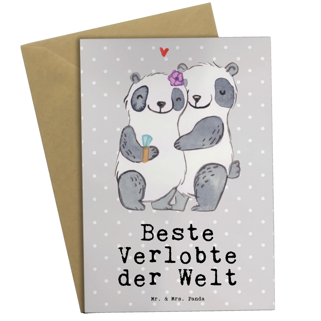 Grußkarte Panda Beste Verlobte der Welt Einladungskarte, Glückwunschkarte, Geburtstagskarte, Klappkarte, Karte, Ansichtskarten, Grußkarte, Hochzeitskarte, für, Dankeschön, Geschenk, Schenken, Geburtstag, Geburtstagsgeschenk, Geschenkidee, Danke, Bedanken, Mitbringsel, Freude machen, Geschenktipp, Hochzeit, Freundin, Frau, Traumfrau, Verlobte, Verlobung, Ehe, Zukünftige, Verloben, Ehefrau