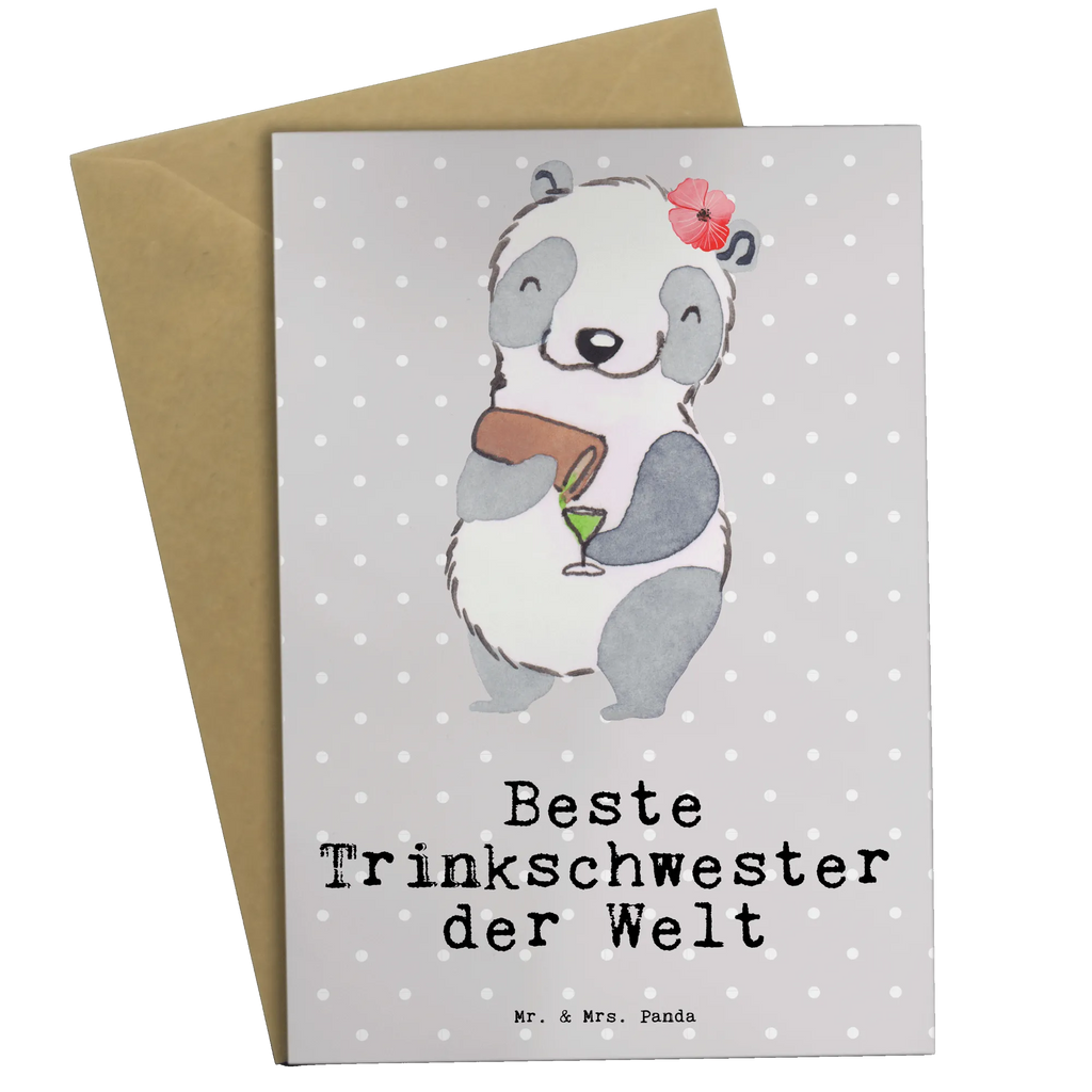 Grußkarte Panda Beste Trinkschwester der Welt Grußkarte, Geburtstagskarte, Ansichtskarten, Klappkarte, Karte, Einladungskarte, Glückwunschkarte, Hochzeitskarte, für, Dankeschön, Geschenk, Schenken, Geburtstag, Geburtstagsgeschenk, Geschenkidee, Danke, Bedanken, Mitbringsel, Freude machen, Geschenktipp, Alkohol, Saufschwester, Trinkschwester, Trinken, Kleinigkeit, Wochenende, Schwester, Sister, Sister from another Mister, Freundin, Party, Bae